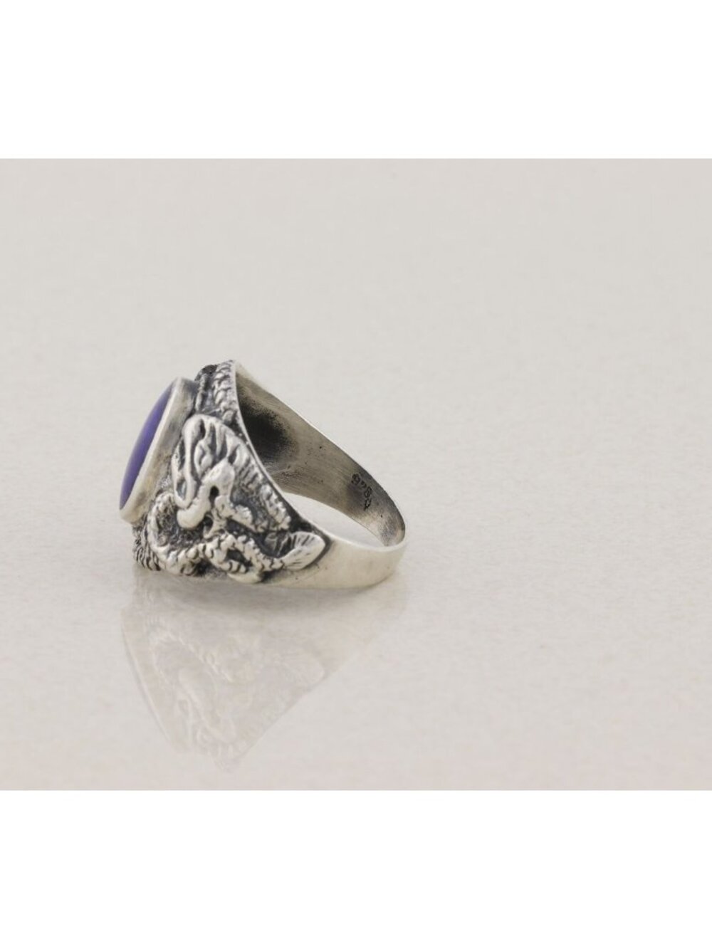 Sterling Silver Natural Lapis Lazuli Ring Size 9 1/4 - Picture 5 of 8